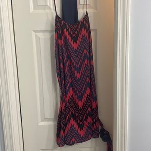 Collective Concepts (Large) dress, red and navy blue pattern